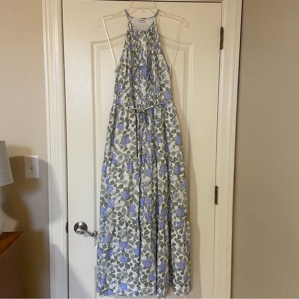 Hermoza Blue and Green Floral Maxi Dress